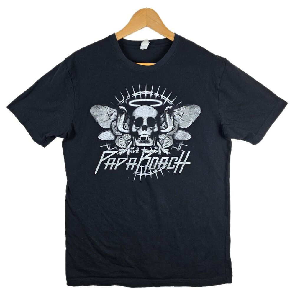 Papa Roach Rock Band Skull Shirt Mens Size Large Y2K Vtg Grunge